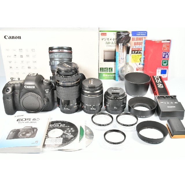 Canon - 新品級 Canon EOS 6D 標準&望遠&単焦点トリプルレンズセッ