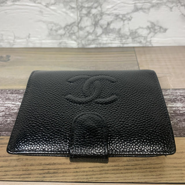 CHANEL シャネル キャビアスキン　折り財布　ココマーク 1