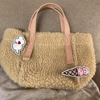 可愛い♡LUDLOW もこもこトートバッグ ブローチ付き♡美品 ラドロー