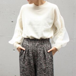 スピックアンドスパン(Spick & Span)の♡spick and span 袖チュールニット♡(ニット/セーター)