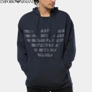 エンポリオアルマーニ(Emporio Armani)のEMPORIO ARMANI エンポリオアルマーニ　ロゴ　プルオーバーパーカー(パーカー)