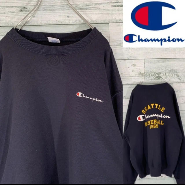 Champion(チャンピオン)の《バックロゴ》チャンピオン ロゴ刺繍 ビッグロゴ スウェット トレーナー XL メンズのトップス(スウェット)の商品写真