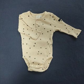 ベビーギャップ(babyGAP)の【70】ベージュドット柄ロンパース(ロンパース)