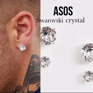 エイソス(asos)のASOS スワロフスキークリスタル☆スタッドピアス(ピアス(両耳用))