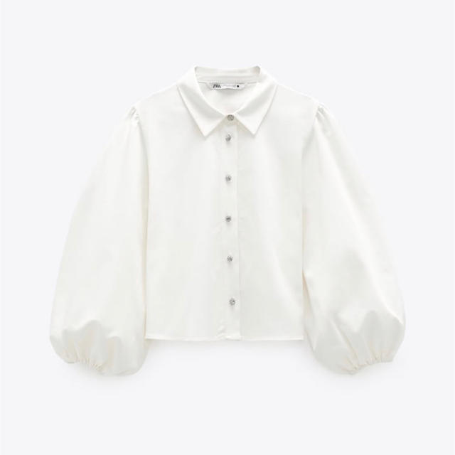 ZARA ビジューボタン　ブラウス