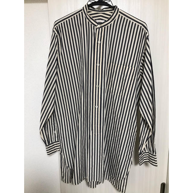 対応商品 COMOLI COMOLI バンドカラーシャツ ストライプ - シャツ ...