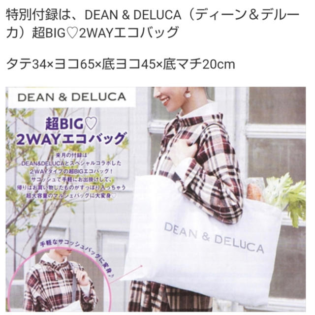 DEAN & DELUCA(ディーンアンドデルーカ)のゼクシィ11月号付録 ディーンアンドデルーカ セブン限定レジャーシート付き レディースのバッグ(エコバッグ)の商品写真