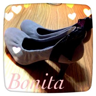 ボニータ(BONITA)のボニータ＊ベロアパンプス＊グレー(ハイヒール/パンプス)