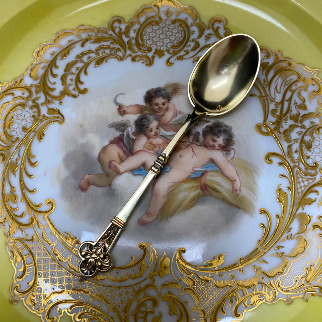 爆買い大得価】 MEISSEN - ☆御専用 純銀 アンティーク スプーン 2本