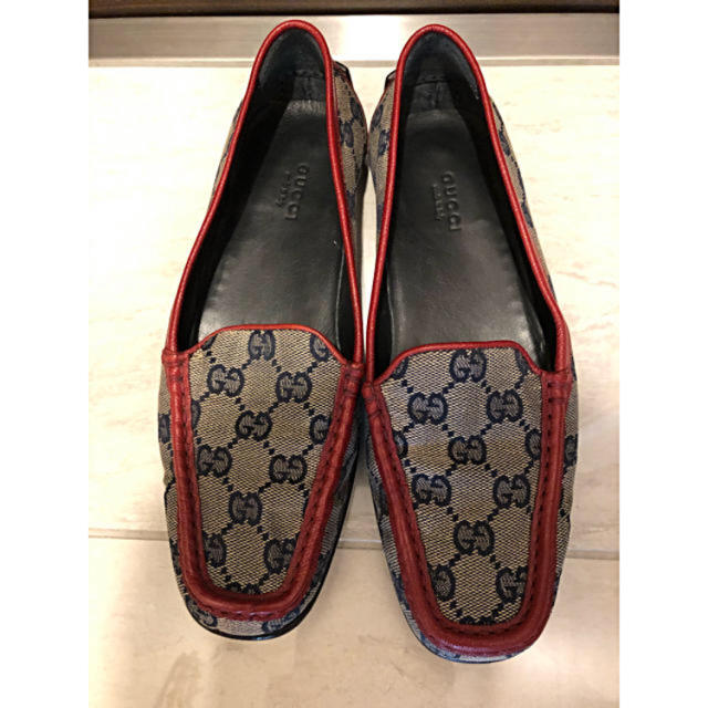 Gucci(グッチ)のGucci ローファー　古着　キャンバス レディースの靴/シューズ(ローファー/革靴)の商品写真