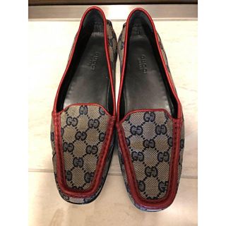 グッチ(Gucci)のGucci ローファー　古着　キャンバス(ローファー/革靴)