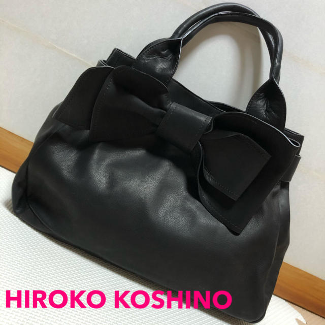 HIROKO KOSHINO•ヒロココシノ/10万円レザーハンドバッグ/牛革