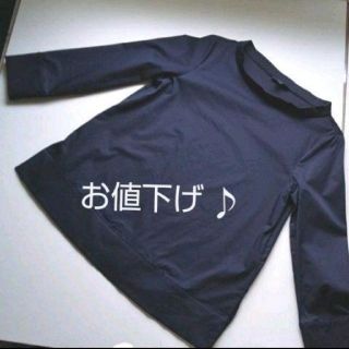 エイチアンドエム(H&M)のH &M     ボートネック  ブラウス  黒(Tシャツ(長袖/七分))