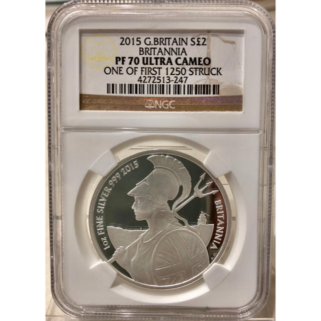【セール】イギリス ブリタニア 銀貨 2015 PF70 UCAMブリタニア発行年