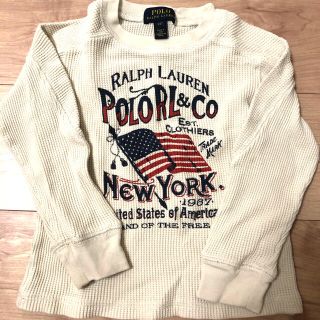 ポロラルフローレン(POLO RALPH LAUREN)のポロラルフローレン　キッズ　ワッフルトレーナー　ロゴ　星条旗柄(Tシャツ/カットソー)