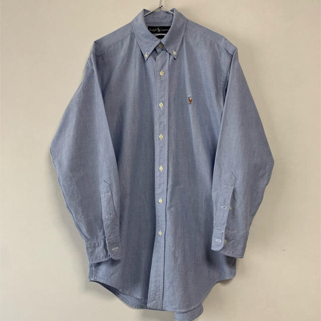 Ralph Lauren(ラルフローレン)の美品 90s POLO Ralph Lauren  長袖BDシャツ  ブルー メンズのトップス(シャツ)の商品写真