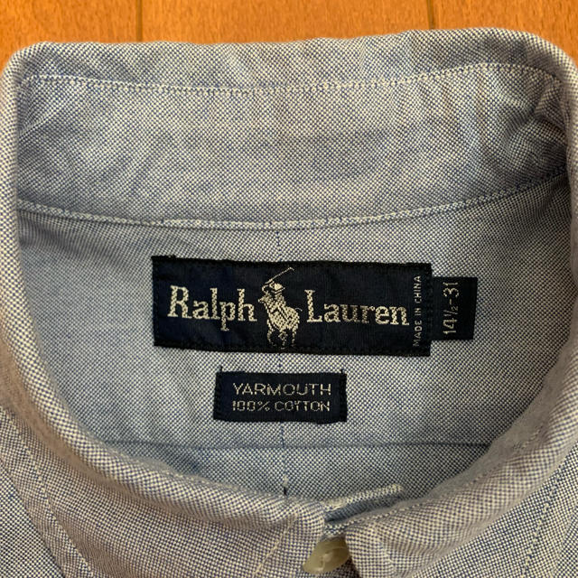 Ralph Lauren(ラルフローレン)の美品 90s POLO Ralph Lauren  長袖BDシャツ  ブルー メンズのトップス(シャツ)の商品写真