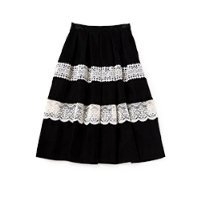 JaneMarple(ジェーンマープル)の求Chambray velvet lace skirt★JaneMarple レディースのスカート(ひざ丈スカート)の商品写真