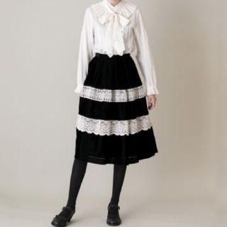 ジェーンマープル(JaneMarple)の求Chambray velvet lace skirt★JaneMarple(ひざ丈スカート)