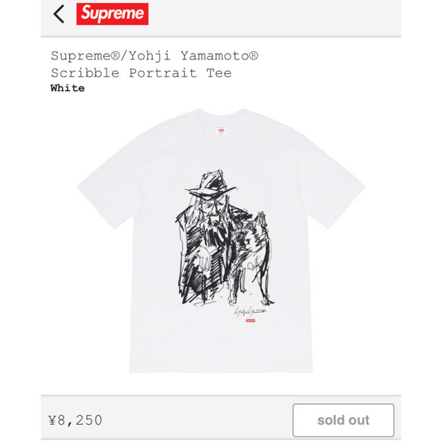 Yohji Yamamoto Portrait Tee S size