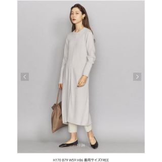 ビューティアンドユースユナイテッドアローズ(BEAUTY&YOUTH UNITED ARROWS)の新品　BY ウールアクリルリブクルーネックフロントボタンワンピース(ニット/セーター)