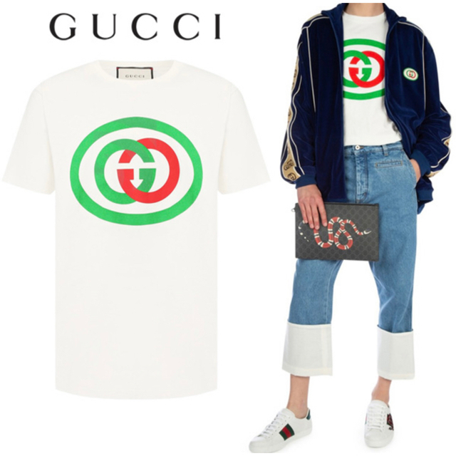 Gucci(グッチ)の国内正規品 グッチ インターロッキング ロゴ Tシャツ xs ホワイト 白 メンズのトップス(Tシャツ/カットソー(半袖/袖なし))の商品写真