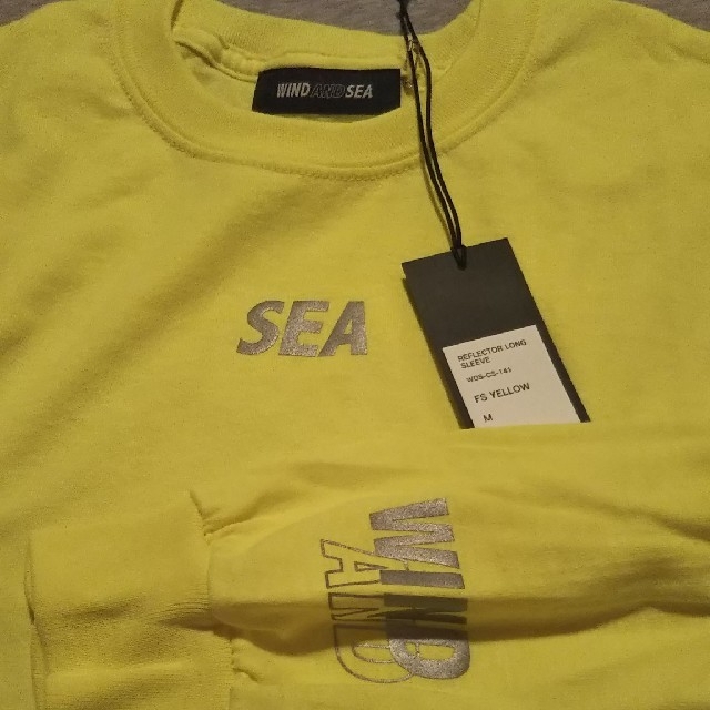 wind and sea  ロングスリーブ  Tシャツ  黄色  M メンズのトップス(Tシャツ/カットソー(七分/長袖))の商品写真