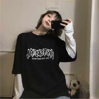 ディーホリック(dholic)のレディース 新品未着用 ロンT 重ね着風 長袖 トップス シャツ 大きいサイズN(Tシャツ(長袖/七分))