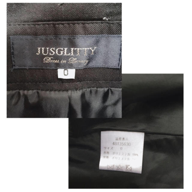 JUSGLITTY(ジャスグリッティー)の雑誌掲載　美品　ジャスグリッティー  ベルト付きドットフレアスカート  レディースのスカート(ひざ丈スカート)の商品写真