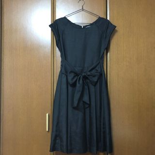 ユナイテッドアローズグリーンレーベルリラクシング(UNITED ARROWS green label relaxing)のユナイテッドアローズ♡美品 シャンタンwリボンワンピースドレス(ミディアムドレス)