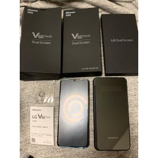 エルジーエレクトロニクス(LG Electronics)のLG V60 ThinQ 5G SIMロック解除済み dualscreen付き(スマートフォン本体)