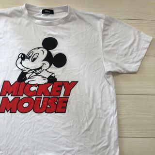 ディズニー(Disney)のDisney Mickey プリント　半袖　Tシャツ　Lサイズ　ディズニー　白(Tシャツ/カットソー(半袖/袖なし))