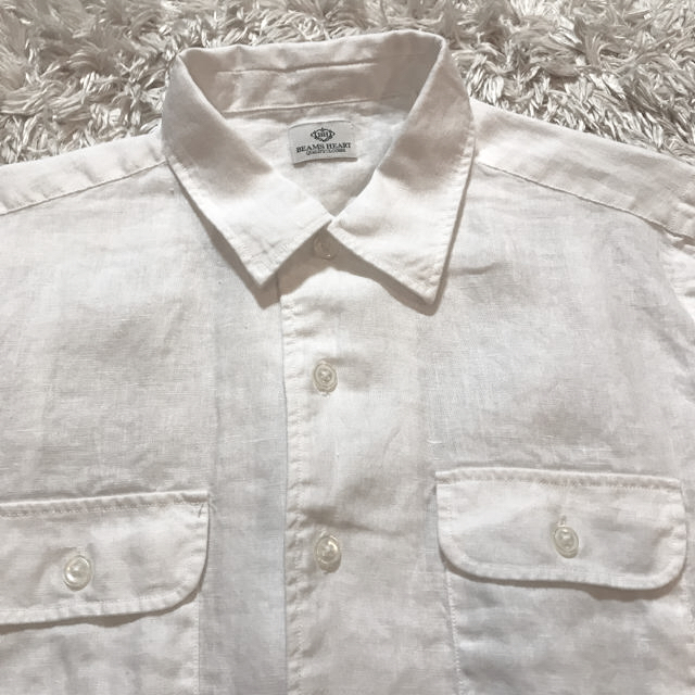 BEAMS(ビームス)の【新品】リネン100% 半袖シャツ 麻 白シャツ メンズ メンズのトップス(シャツ)の商品写真