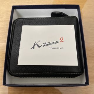 キタムラ(Kitamura)のKitamura キタムラ レザー・二折財布　YH-0083BLK/GRY(折り財布)