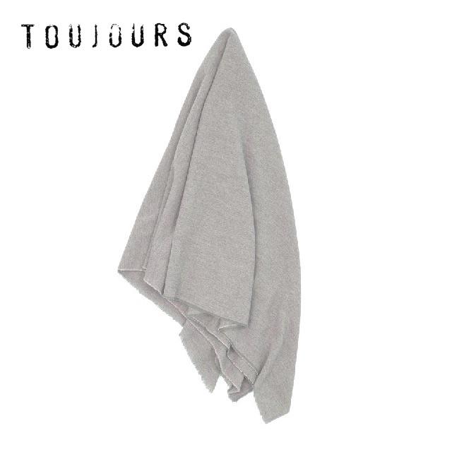 TOUJOURS✨トゥジュー カシミア混ウール 大判ストール 肩掛け Lグレー