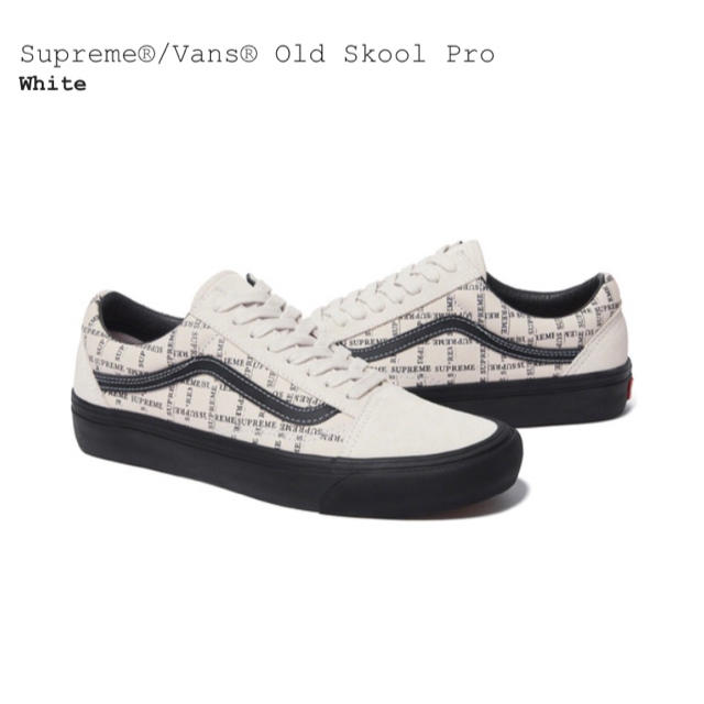 【26.5cm】Supreme / Vans Old Skool Pro 白スニーカー