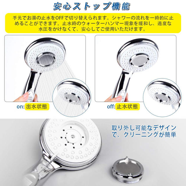 シャワーヘッド EocuSun  インテリア/住まい/日用品の日用品/生活雑貨/旅行(タオル/バス用品)の商品写真