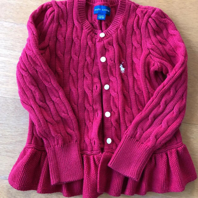 Ralph Lauren(ラルフローレン)のラルフローレン カーディガン赤 キッズ/ベビー/マタニティのキッズ服女の子用(90cm~)(カーディガン)の商品写真