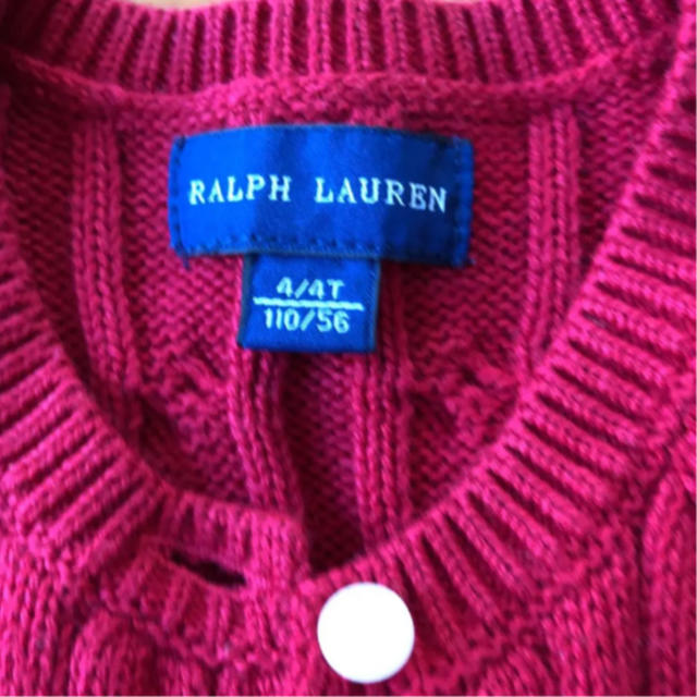 Ralph Lauren(ラルフローレン)のラルフローレン カーディガン赤 キッズ/ベビー/マタニティのキッズ服女の子用(90cm~)(カーディガン)の商品写真