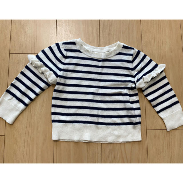 GAP(ギャップ)のまか様専用　GAP フリルニット ボーダー キッズ/ベビー/マタニティのキッズ服女の子用(90cm~)(ニット)の商品写真