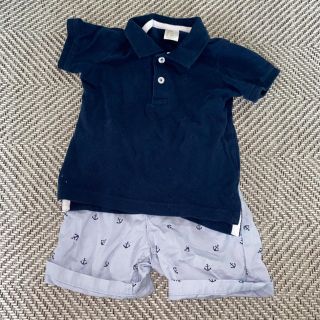 エイチアンドエム(H&M)のH&M 2点セット‪‪❤︎‬6-9m 70cm 男の子 ベビー服 セットアップ(シャツ/カットソー)