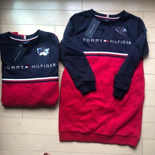 トミーヒルフィガー(TOMMY HILFIGER)の新品タグつき　親子コーデ可　トミーTommyロゴフラッグワンピース(ワンピース)