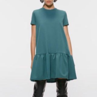 ザラ(ZARA)のZARA Tシャツワンピース Lサイズ(ひざ丈ワンピース)