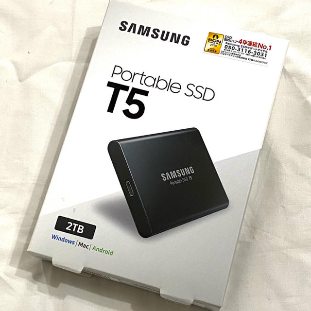 SAMSUNG(サムスン)のSAMSUNG T5 2TB ポータブルSSD スマホ/家電/カメラのPC/タブレット(PC周辺機器)の商品写真