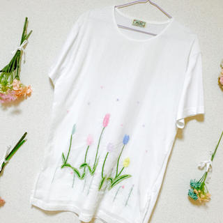 フラワー(flower)のヴィンテージ カットソー チューリップ(Tシャツ(半袖/袖なし))