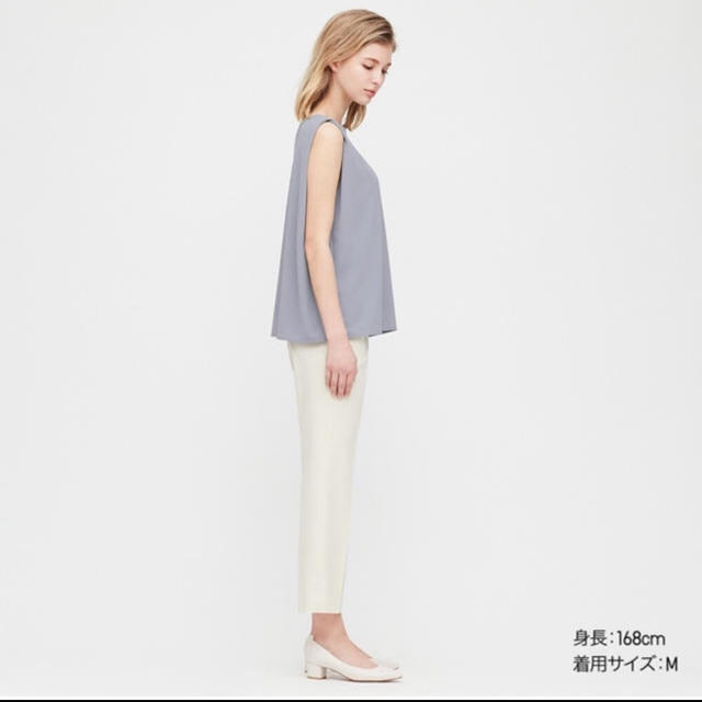 UNIQLO(ユニクロ)の【新品未使用】クレープジャージーT ブルー レディースのトップス(シャツ/ブラウス(半袖/袖なし))の商品写真