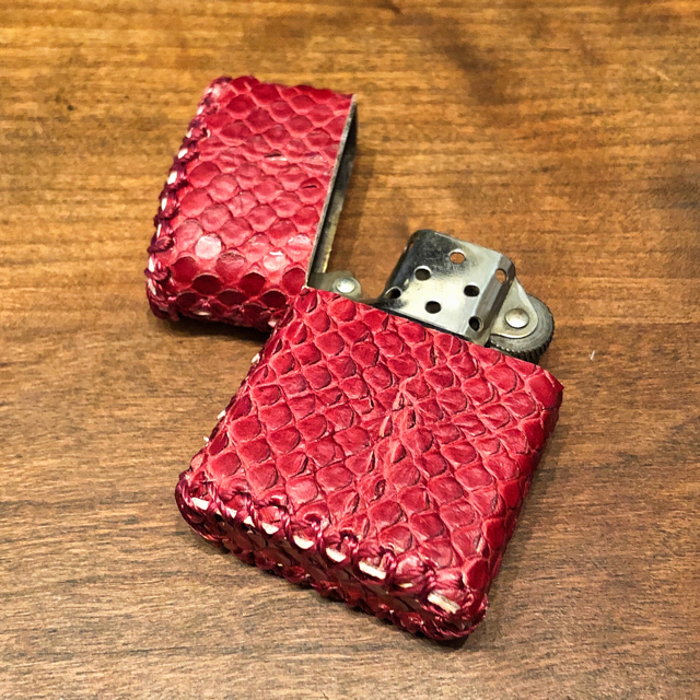 ZIPPO(ジッポー)の[本革] zippo レザーケース 革ケース パイソン型押し メンズのファッション小物(タバコグッズ)の商品写真