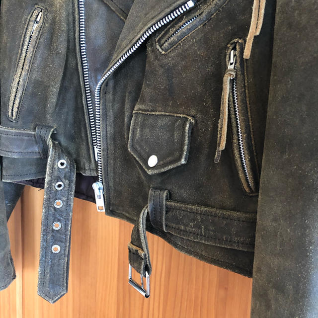 vintage real leatherライダース再値下げ！ レディースのジャケット/アウター(ライダースジャケット)の商品写真