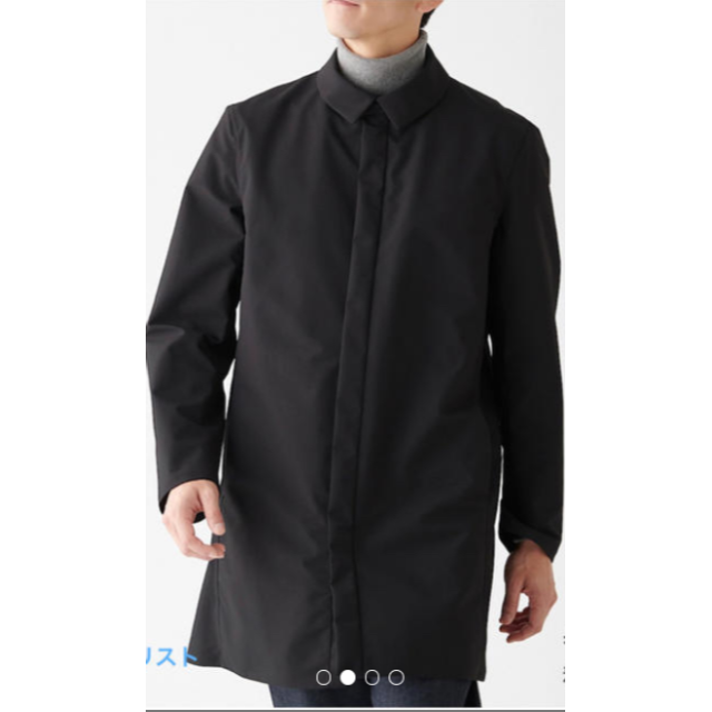 MUJI (無印良品)(ムジルシリョウヒン)の無印良品　MUJI 防水テープ使い撥水ステンカラーコート 紳士Ｓ 黒 メンズのジャケット/アウター(ステンカラーコート)の商品写真