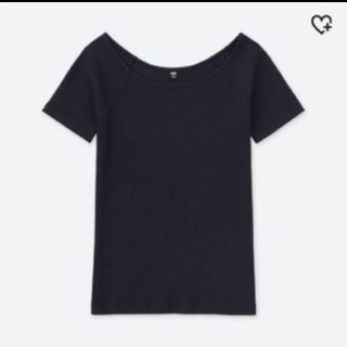 ユニクロ(UNIQLO)のユニクロ　リブバレエネックT(Tシャツ(半袖/袖なし))